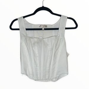 Wayf NWT White Corset Structured Crop Top